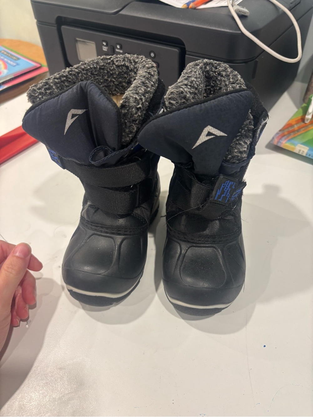 Kids' Black Winter Boots with Blue Accents - Picture 4 of 4